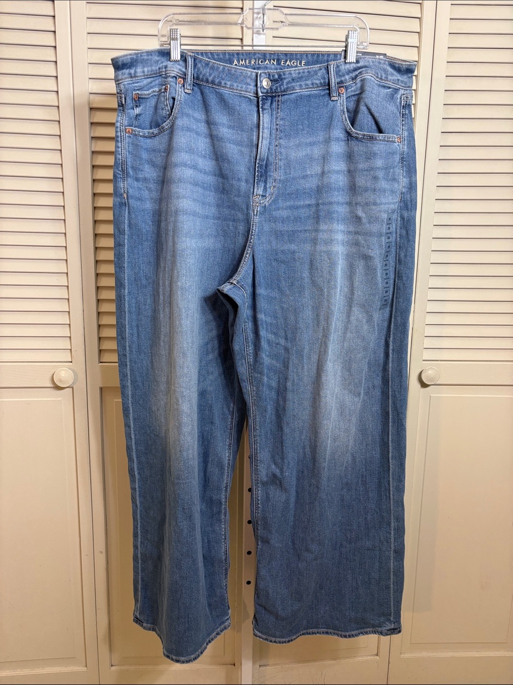 NWT AE Dreamy Drape Stretch Super High-Waisted Baggy Wide Leg Size 20